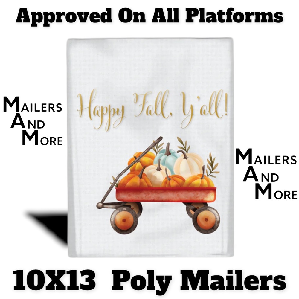 50 10X13 Poly Mailers Happy Fall Y’all!, Shipping Envelopes PRICE IS FIRM - Picture 4 of 5